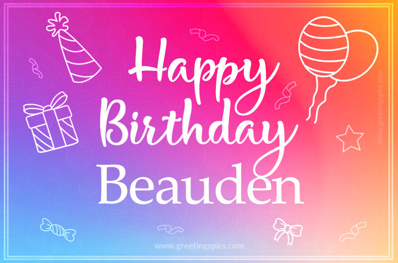 Colorful Happy Birthday Card For Beauden