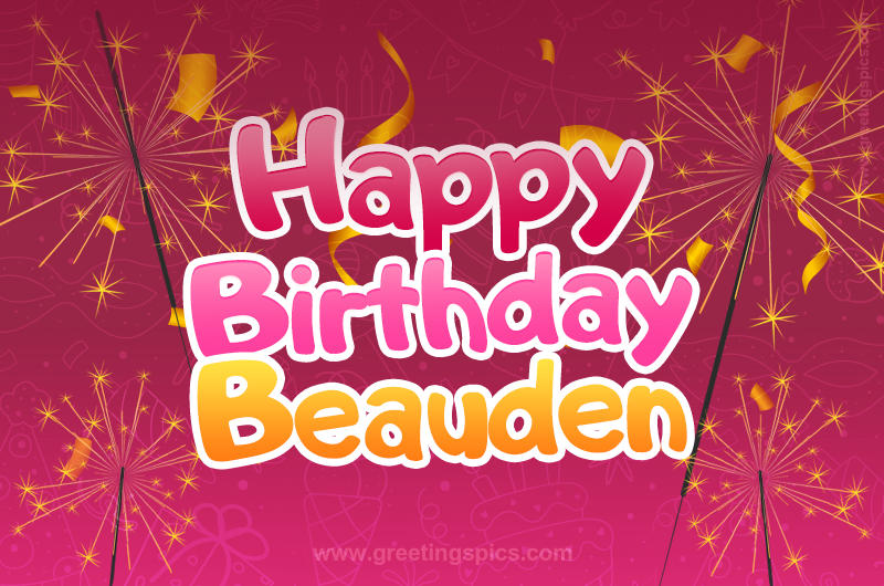 Happy Birthday Beauden Image with sparklers