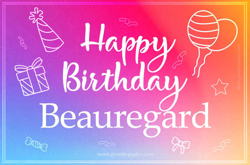 Colorful Happy Birthday Card For Beauregard