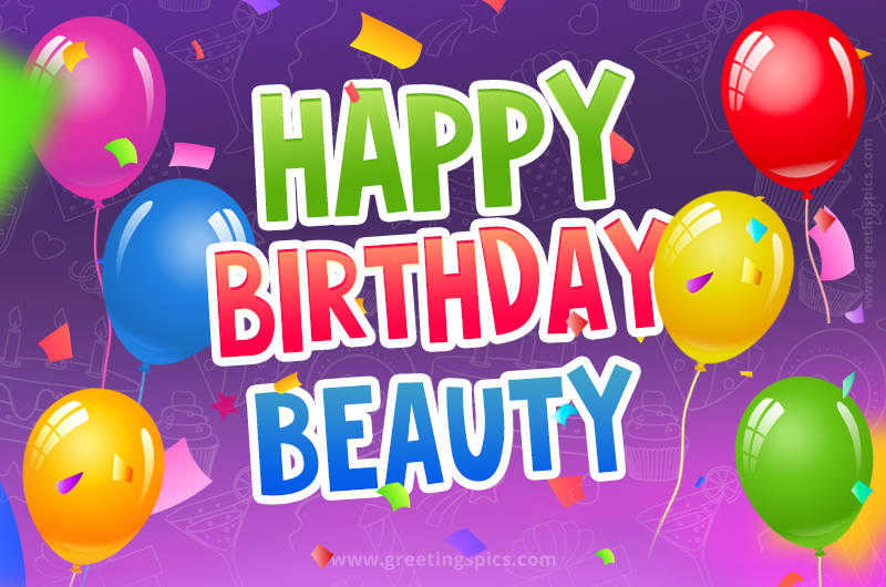 Happy Birthday Beauty Festive Greeting Card