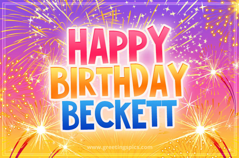 Happy Birthday Beckett Picture with fireworks