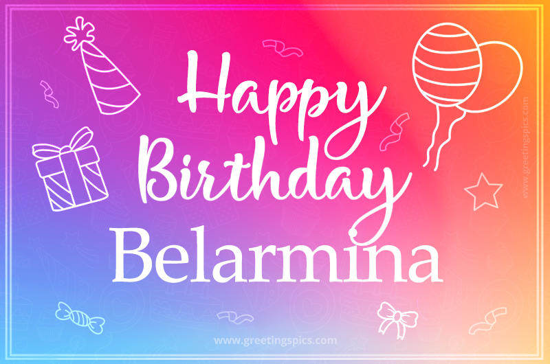 Colorful Happy Birthday Card For Belarmina