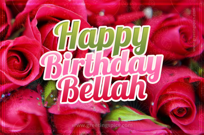 Happy Birthday Bellah beautiful Image with red roses