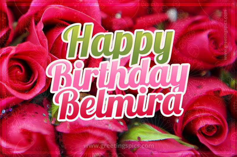 Happy Birthday Belmira beautiful Image with red roses