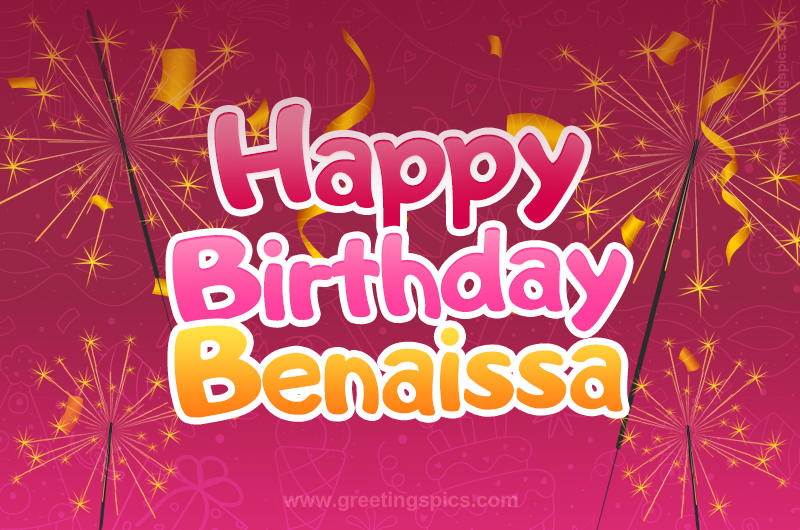 Happy Birthday Benaissa Image with sparklers