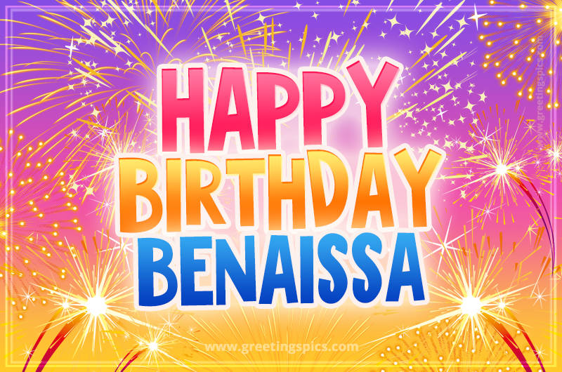 Happy Birthday Benaissa Picture with fireworks