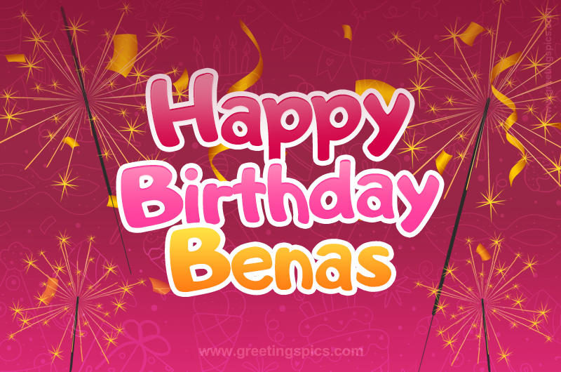 Happy Birthday Benas Image with sparklers