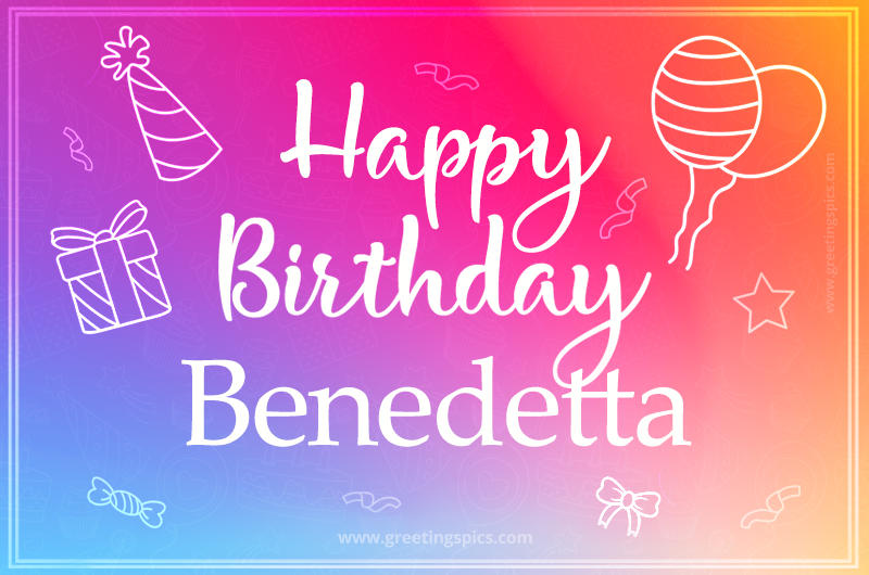 Colorful Happy Birthday Card For Benedetta