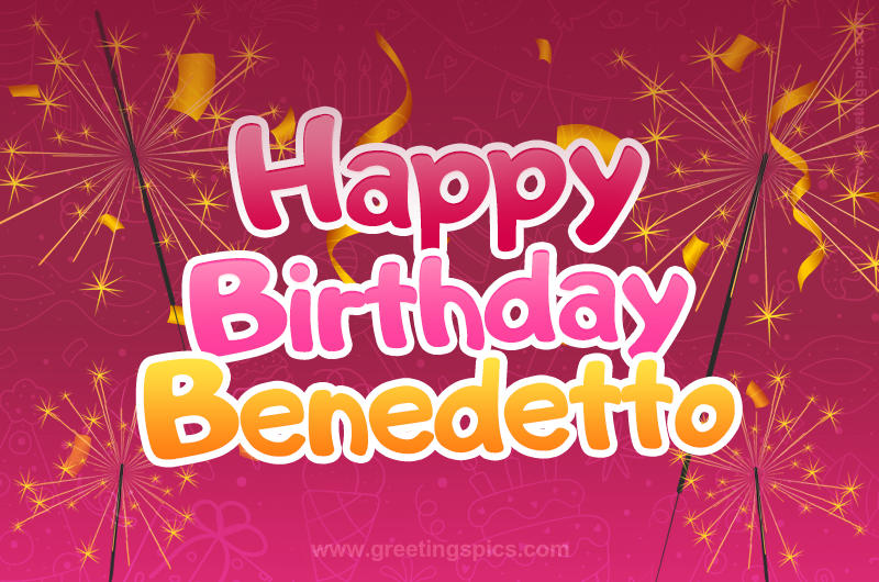 Happy Birthday Benedetto Image with sparklers