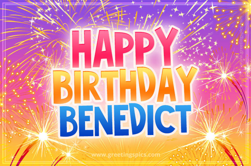 Happy Birthday Benedict Picture with fireworks