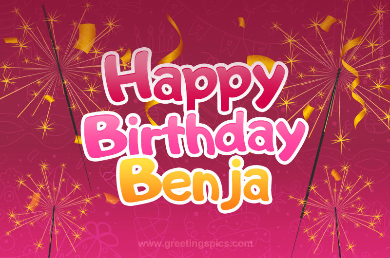 Happy Birthday Benja Image with sparklers