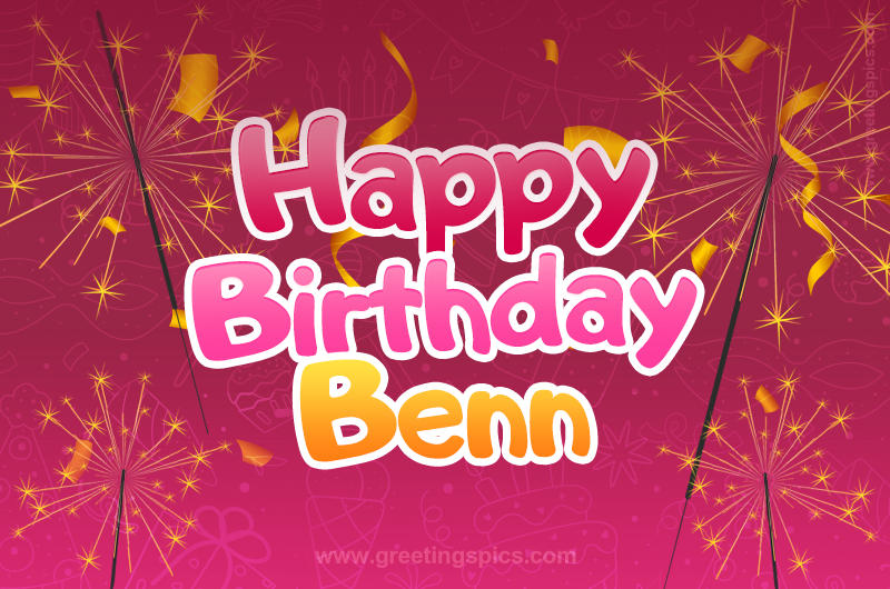 Happy Birthday Benn Image with sparklers