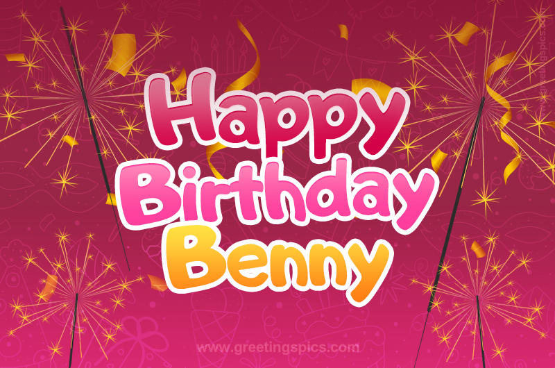 Happy Birthday Benny Image with sparklers