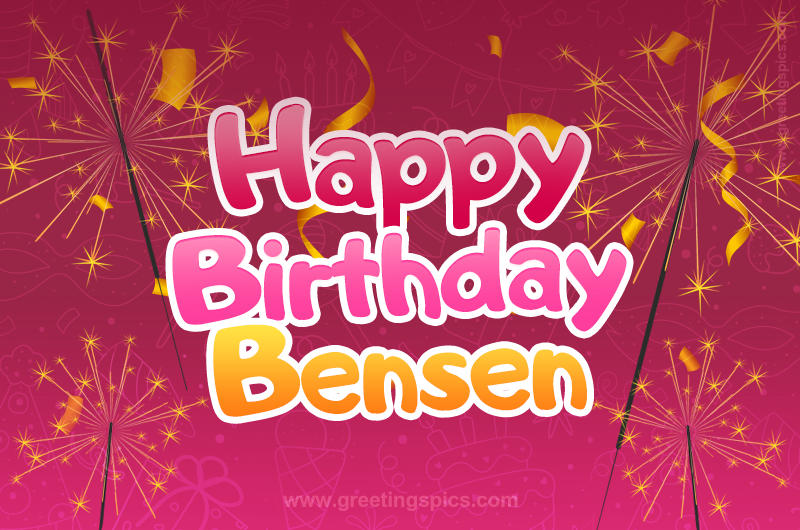 Happy Birthday Bensen Image with sparklers