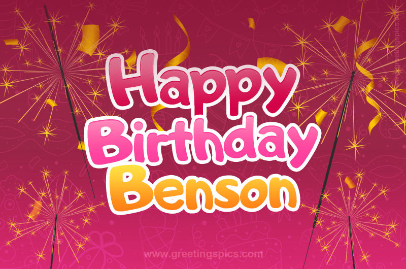 Happy Birthday Benson Image with sparklers