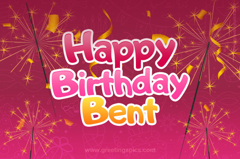 Happy Birthday Bent Image with sparklers