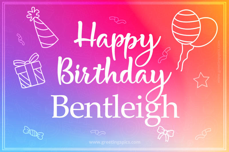 Colorful Happy Birthday Card For Bentleigh