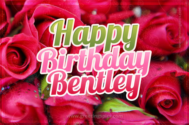 Happy Birthday Bentley beautiful Image with red roses