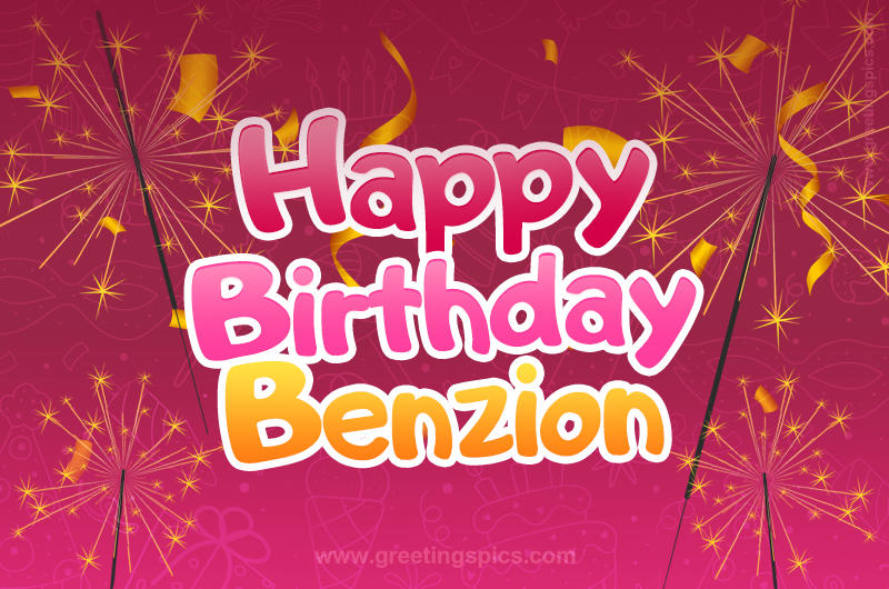 Happy Birthday Benzion Image with sparklers