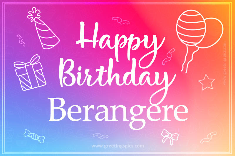 Colorful Happy Birthday Card For Berangere