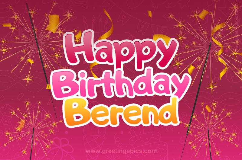 Happy Birthday Berend Image with sparklers