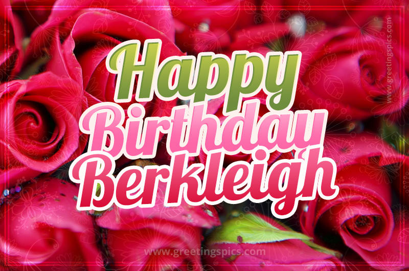 Happy Birthday Berkleigh beautiful Image with red roses