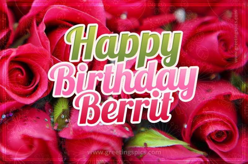 Happy Birthday Berrit beautiful Image with red roses