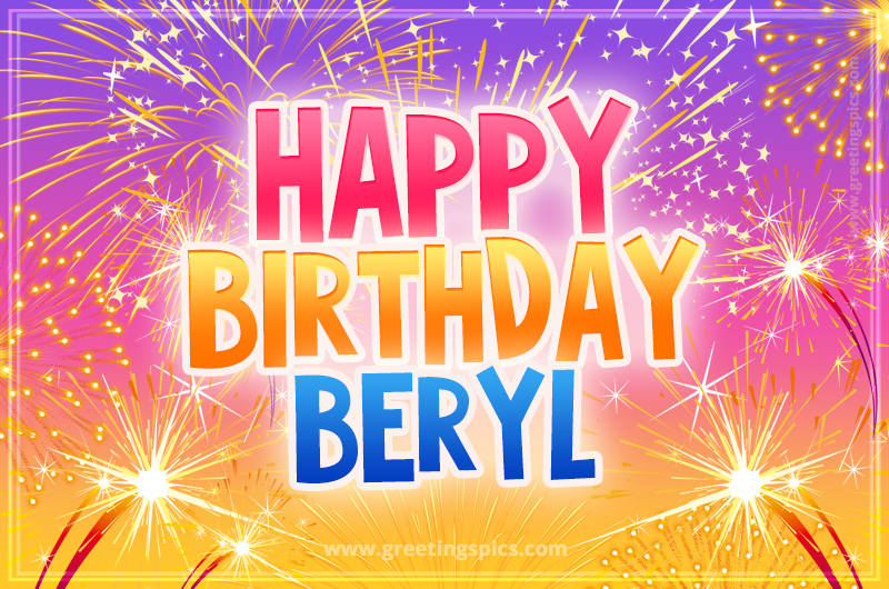 Happy Birthday Beryl Picture with fireworks