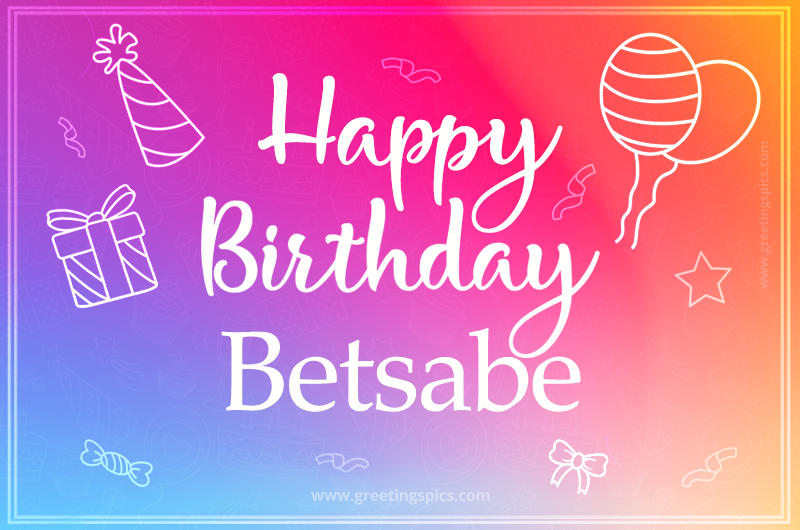 Colorful Happy Birthday Card For Betsabe