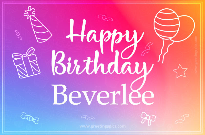 Colorful Happy Birthday Card For Beverlee