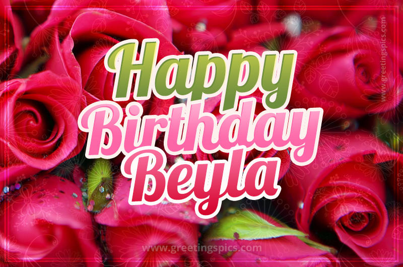 Happy Birthday Beyla beautiful Image with red roses