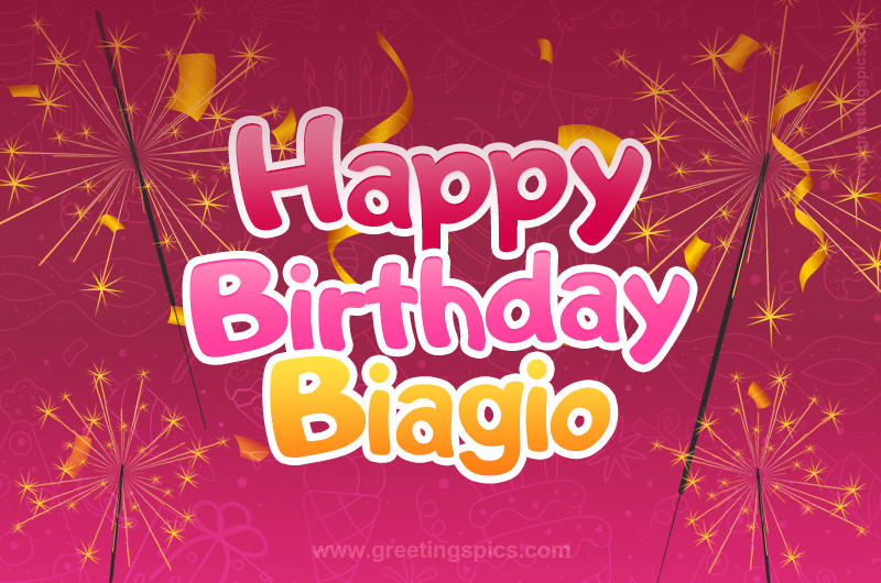 Happy Birthday Biagio Image with sparklers