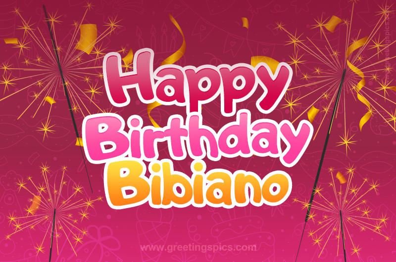 Happy Birthday Bibiano Image with sparklers