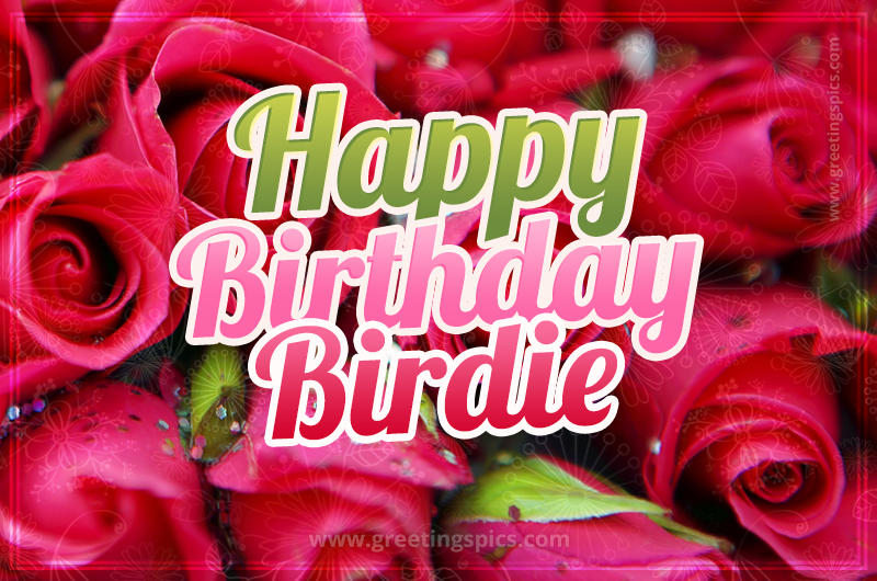 Happy Birthday Birdie beautiful Image with red roses