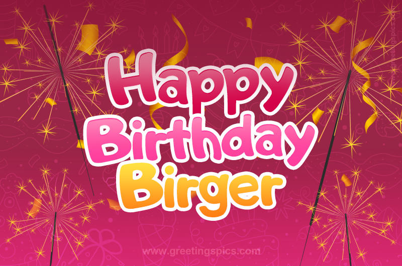 Happy Birthday Birger Image with sparklers