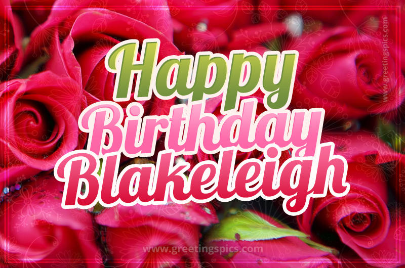 Happy Birthday Blakeleigh beautiful Image with red roses