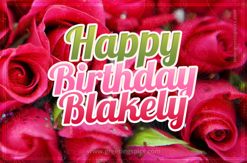 Happy Birthday Blakely beautiful Image with red roses