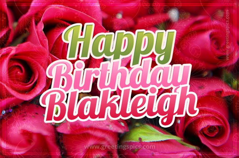 Happy Birthday Blakleigh beautiful Image with red roses