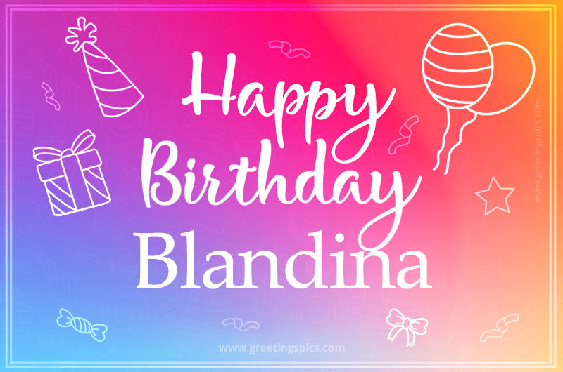 Colorful Happy Birthday Card For Blandina