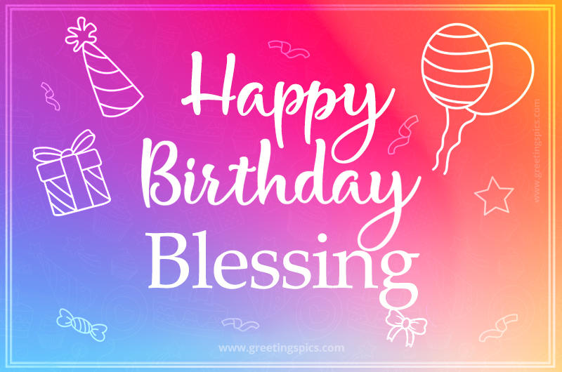 Colorful Happy Birthday Card For Blessing