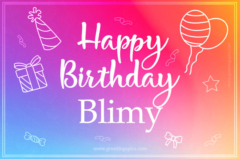 Colorful Happy Birthday Card For Blimy