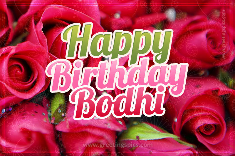 Happy Birthday Bodhi beautiful Image with red roses