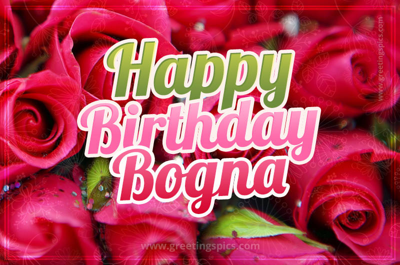 Happy Birthday Bogna beautiful Image with red roses