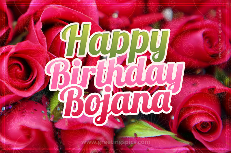 Happy Birthday Bojana beautiful Image with red roses