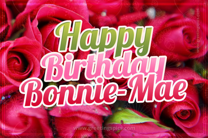 Happy Birthday Bonnie-Mae beautiful Image with red roses