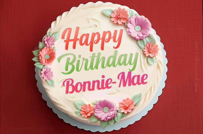 Happy Birthday Bonnie-Mae Cake Image With Name