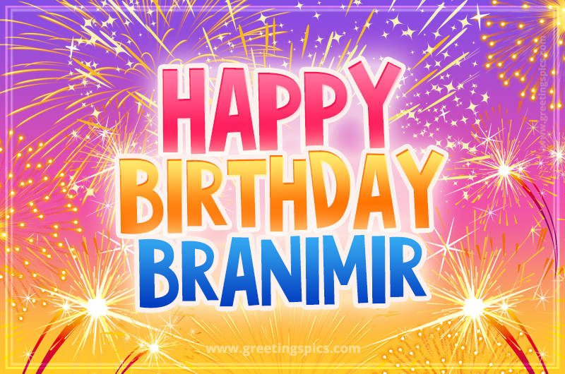 Happy Birthday Branimir Picture with fireworks