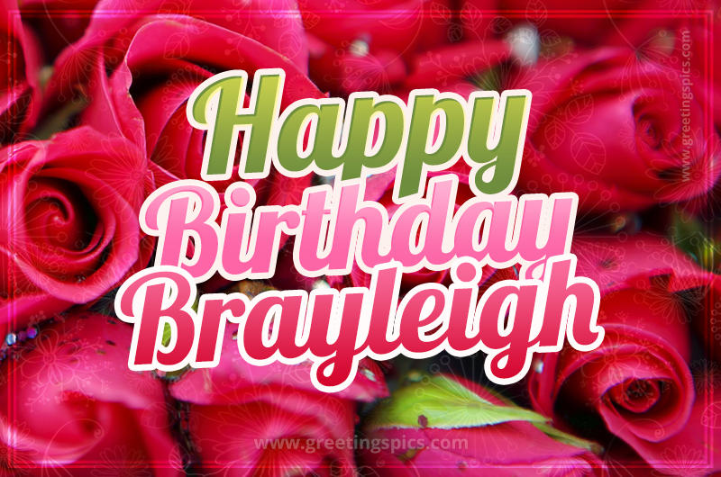 Happy Birthday Brayleigh beautiful Image with red roses