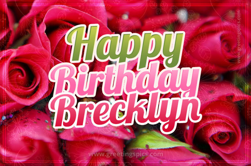 Happy Birthday Brecklyn beautiful Image with red roses