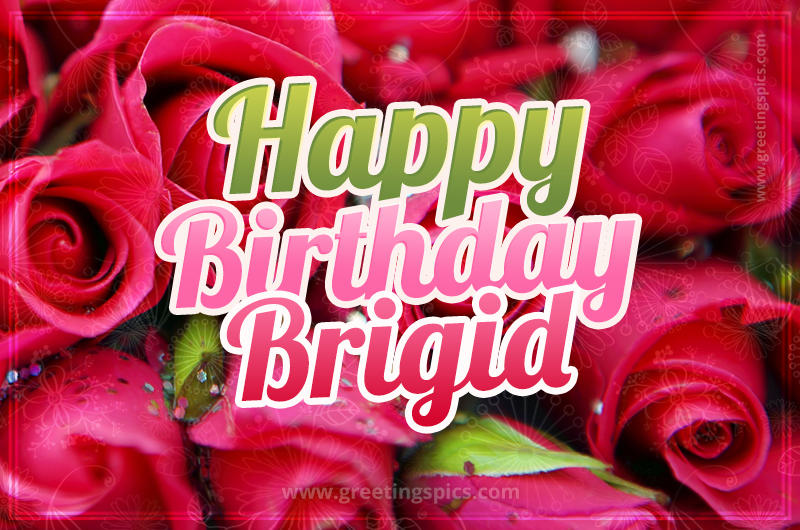 Happy Birthday Brigid beautiful Image with red roses